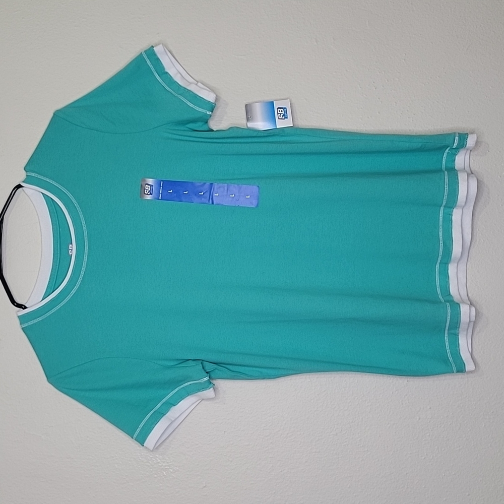 NWT SJB Active Turquoise Short Sleeve Shirt, Size L